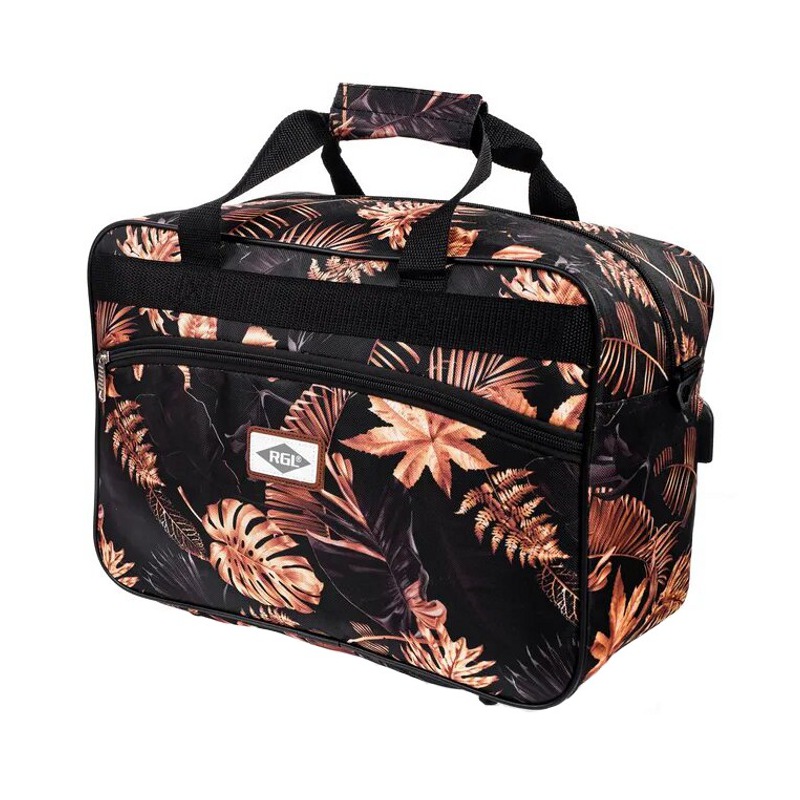 Bézs-fekete kézipoggyász „Tropical" - M méret