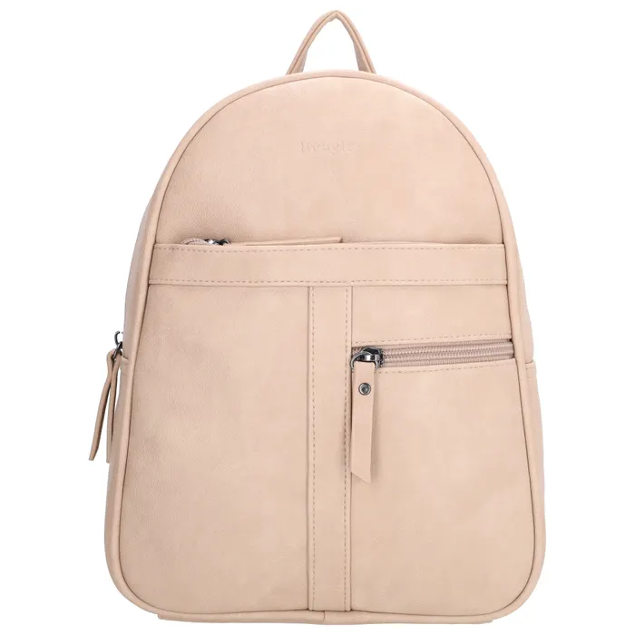 Bézs kis elegáns hátizsák „Doublezip”