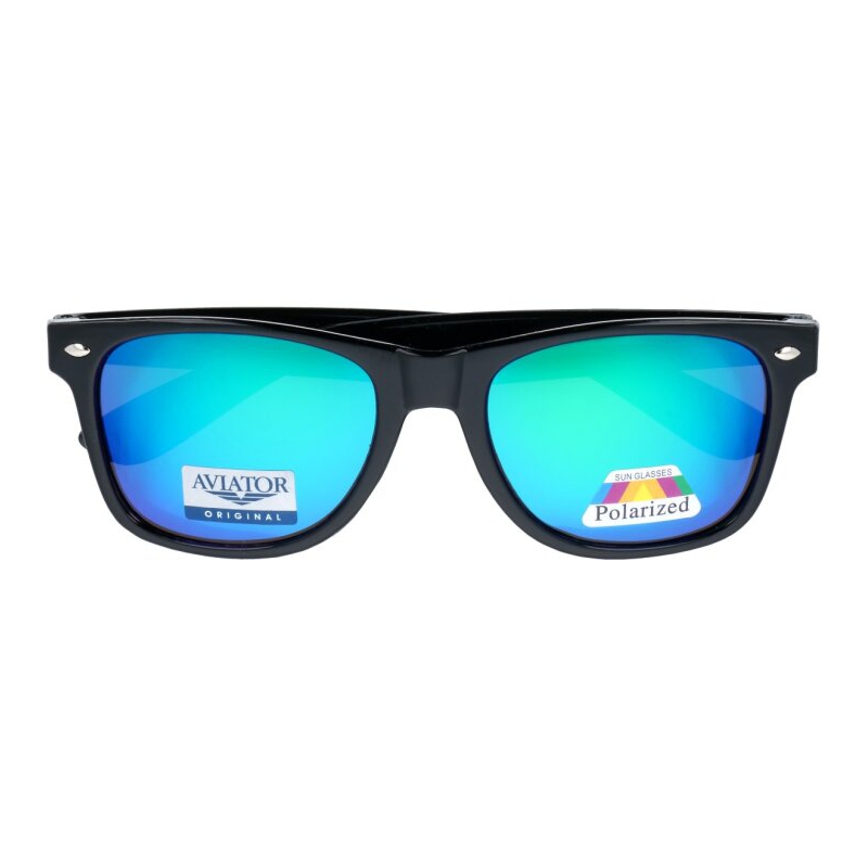 Zöld tükrös polarizált Wayfarer szemüveg