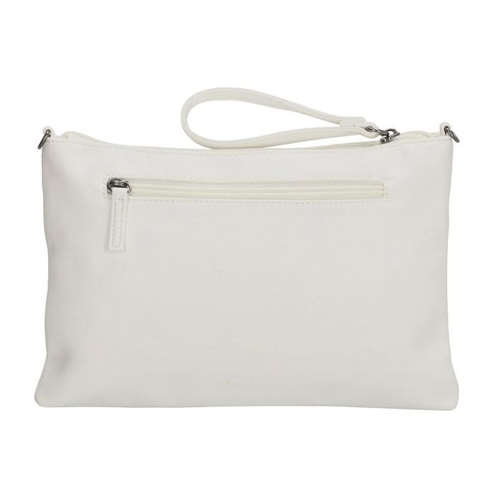 Fehér vállpántos borítéktáska díszmedállal „Bubble”