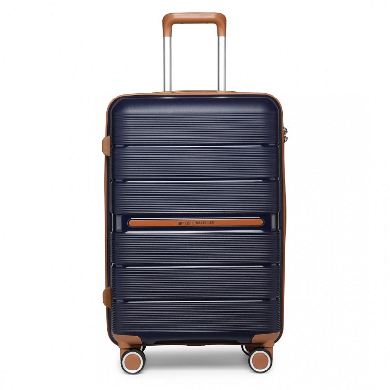 Kék prémium műanyag bőrönd TSA zárral „Diamant” - 3 méret