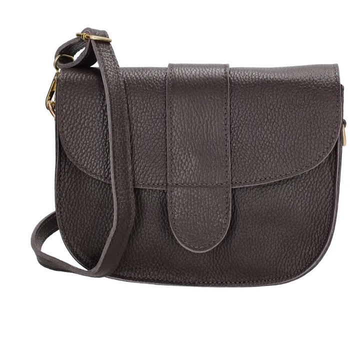 Sötétbarna steppelt crossbody táska „Fame”