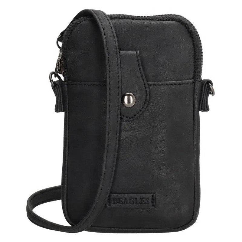 Fekete bőr mobiltáska „Handy bag”