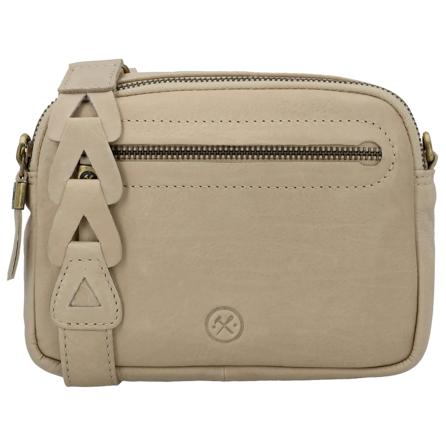 Bézs bőr crossbody táska „Molly”