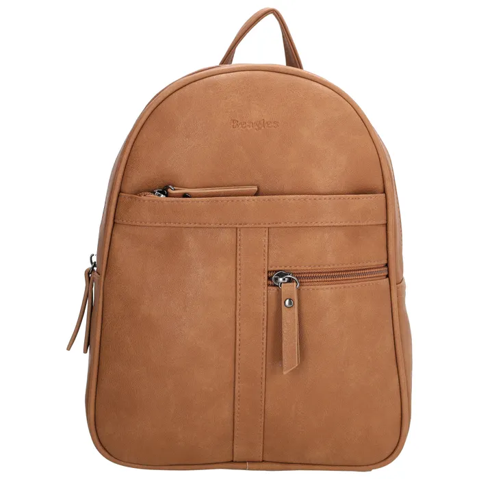 Világosbarna kis elegáns hátizsák „Doublezip”