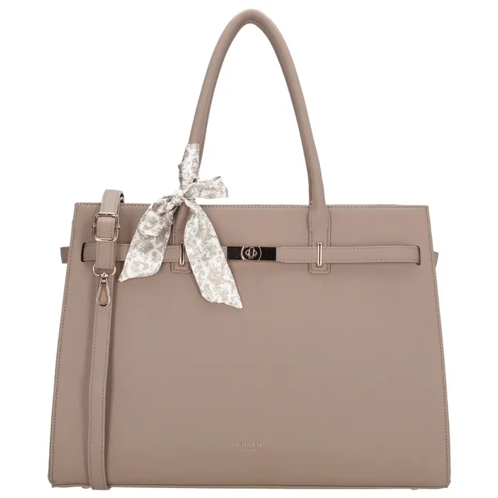 Bézs nagyméretű shopper laptoptáska „Crystal”