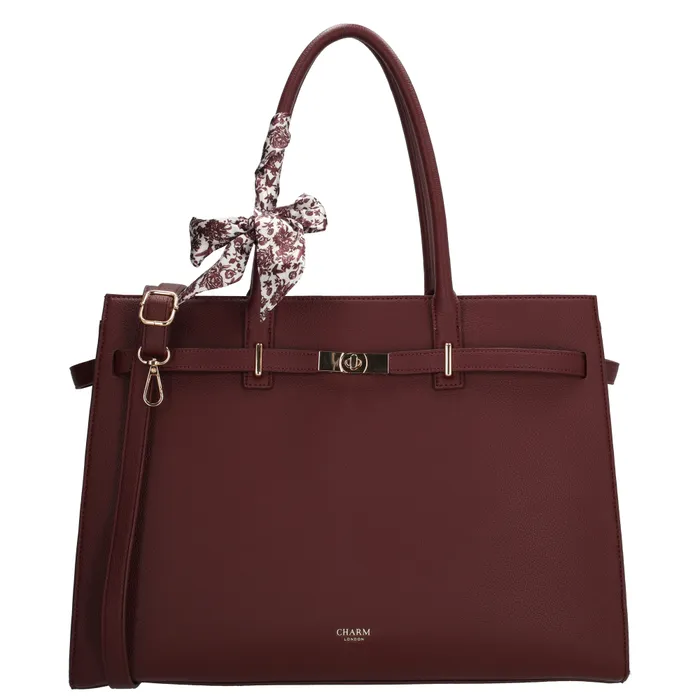 Bordó nagyméretű shopper laptoptáska „Crystal”