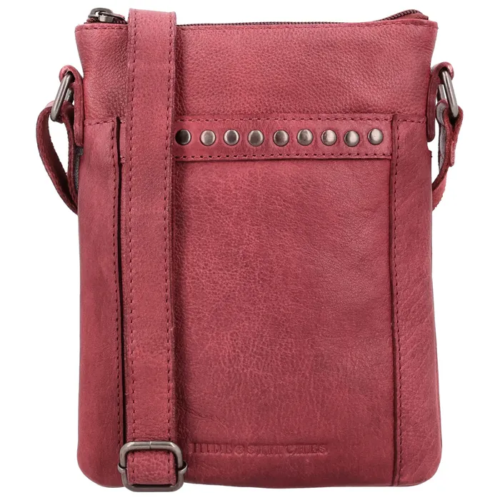 Piros valódi bőr crossbody táska „Hardrock”