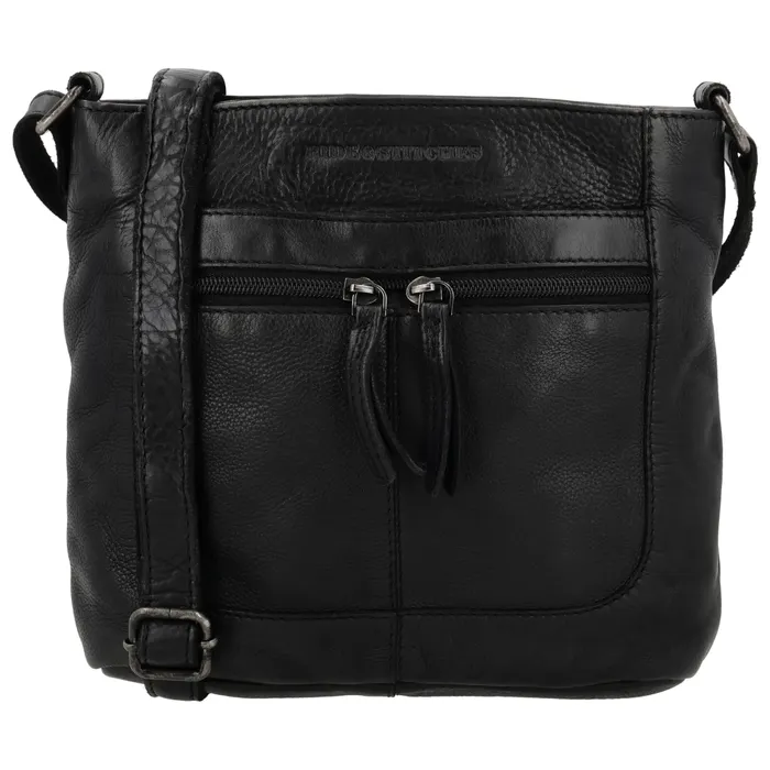 Fekete négyzet alakú bőr crossbody táska „Alisha”