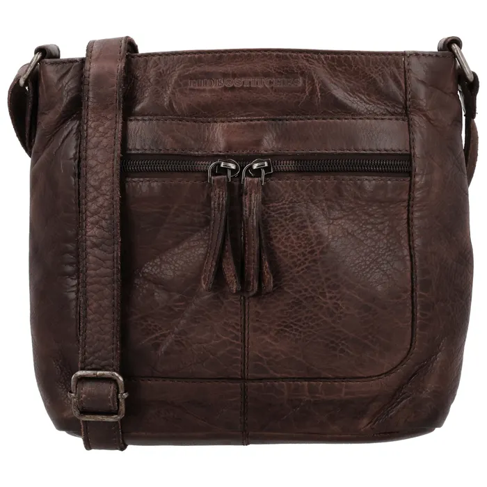 Sötétbarna négyzet alakú bőr crossbody táska „Alisha”