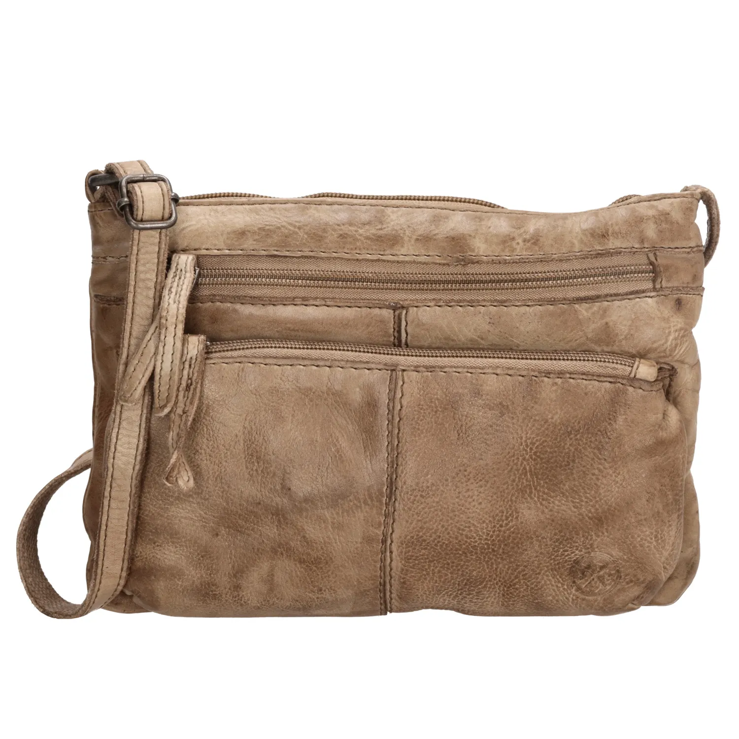 Világosbarna prémium bőr crossbody táska „Bonavitta”
