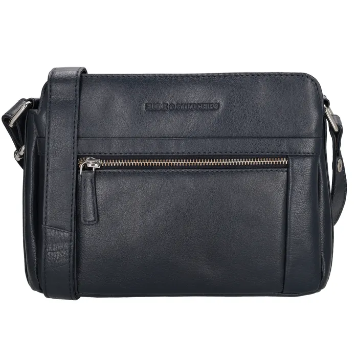 Kék steppelt valódi bőr crossbody táska „Florenza”