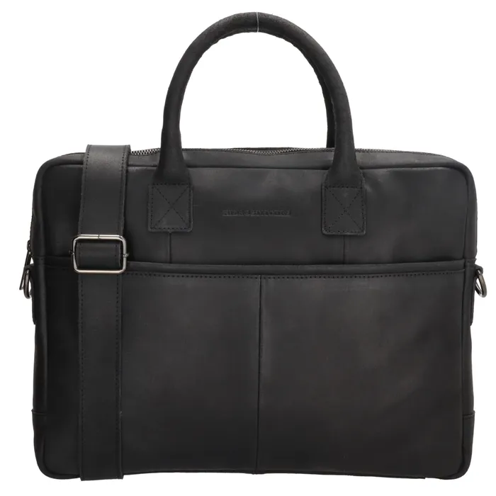 Fekete bőr laptoptáska „Style“