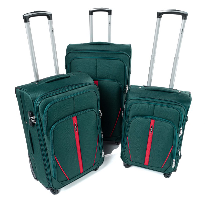 Zöld 3 darabos vízálló bőröndkészlet "Practical" - M, L, XL