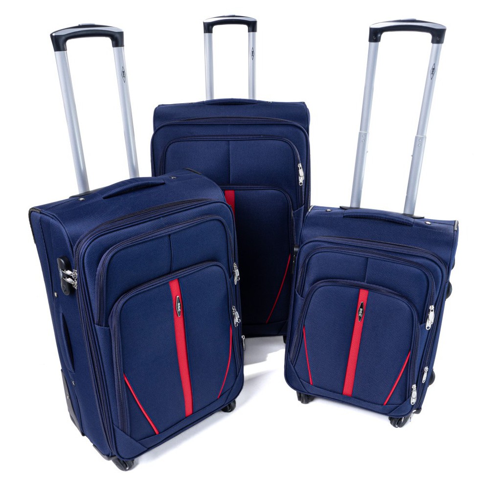 Sötétkék 3 darabos vízálló bőröndkészlet "Practical" - M, L, XL