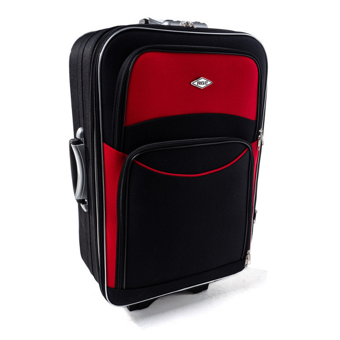 Piros-fekete vízálló utazóbőrönd „Standard” - 3 méret